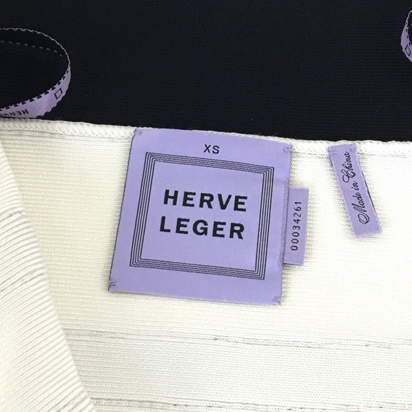 Herve Leger Bandage Pencil Skirt XS Black White - Picture 2 of 7